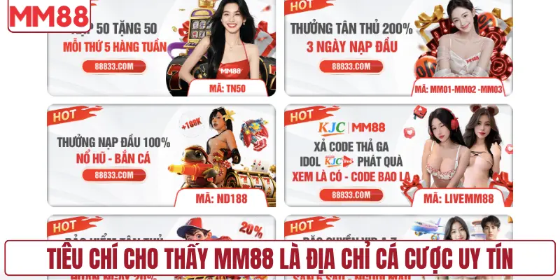 Tiêu chí cho thấy MM88 là địa chỉ cá cược uy tín